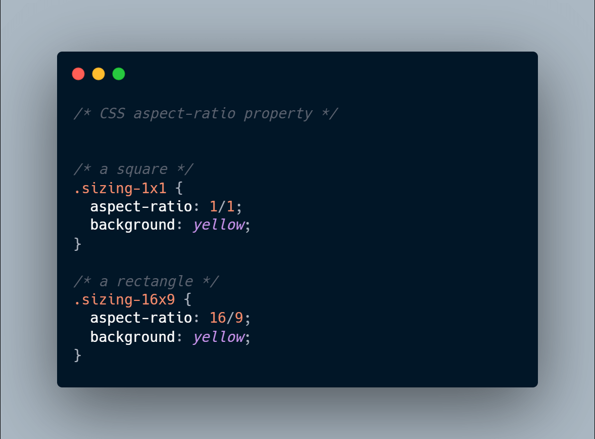 CSS aspect-ratio property